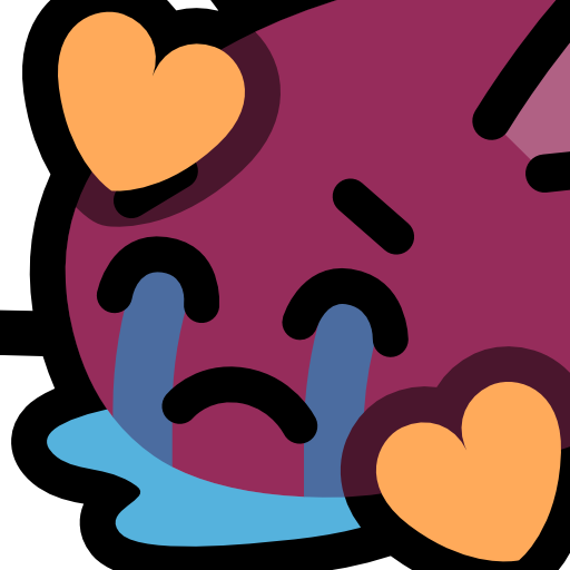 eggbug, surrounded with love and crying.